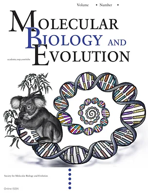 Journal cover design featuring a koala and DNA illustration for Molecular Biology and Evolution