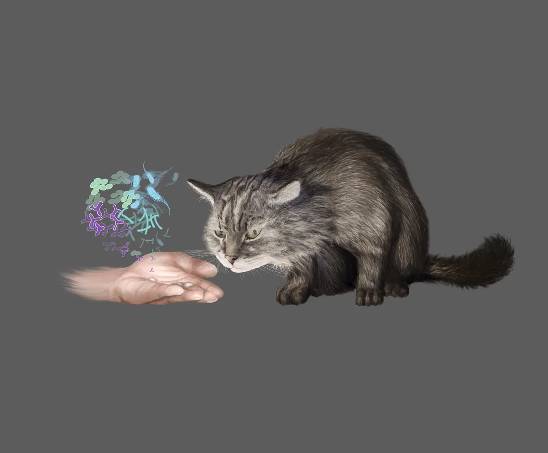 Thesis cover illustration of a dormouse interacting with a glowing molecular form